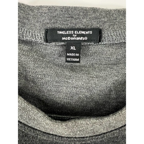 McDonald's Size XL Grey Unisex Gift Uniform Crew Shirt Top Round Collar Button - Picture 3 of 5